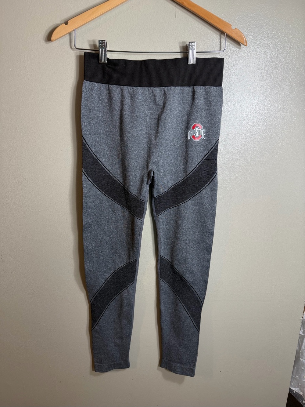 Ohio State Buckeyes Leggings Juniors Large 11/13 Gray Athletic Stretch Pants